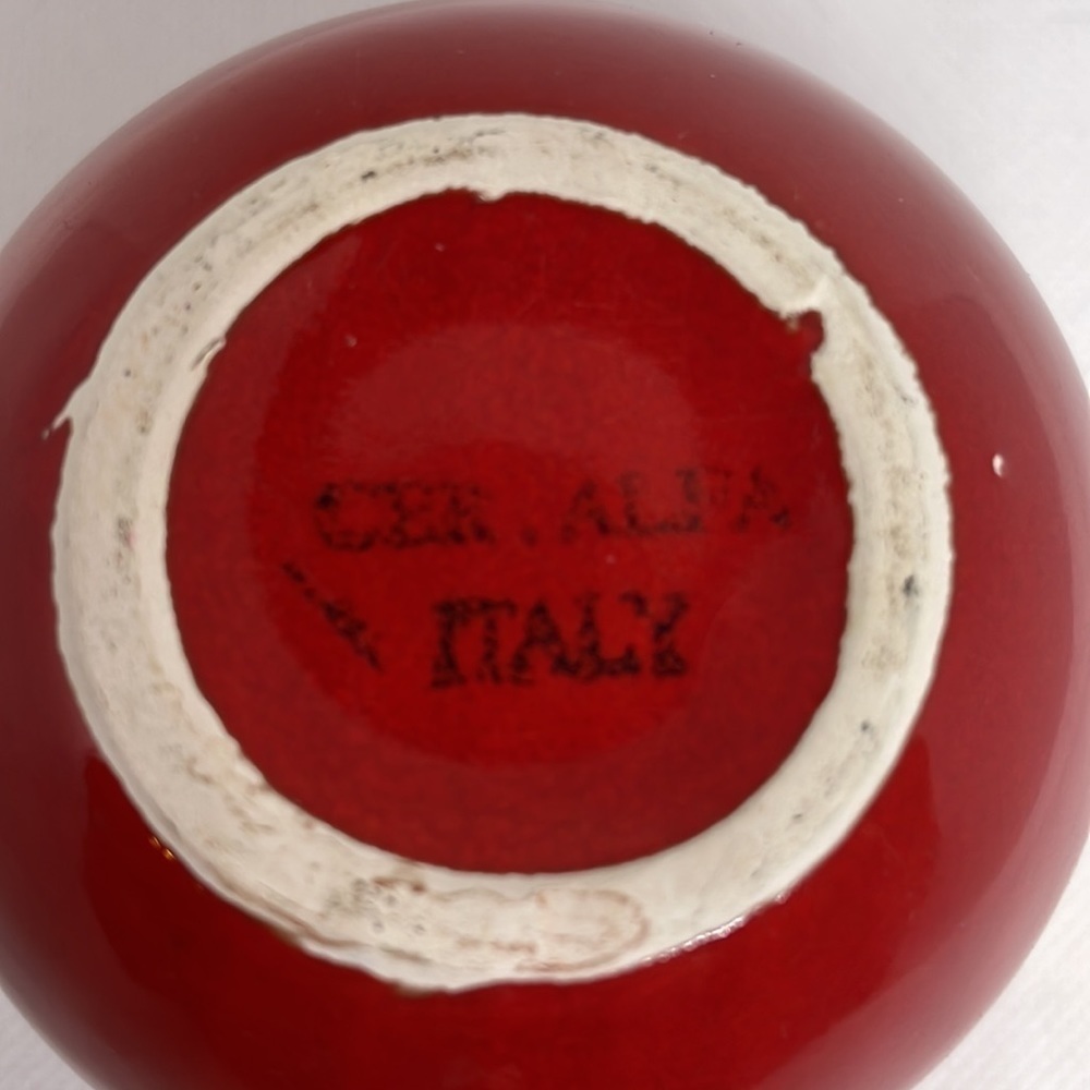Small Red Mini Italian Pottery Bowl - Picture 4 of 5
